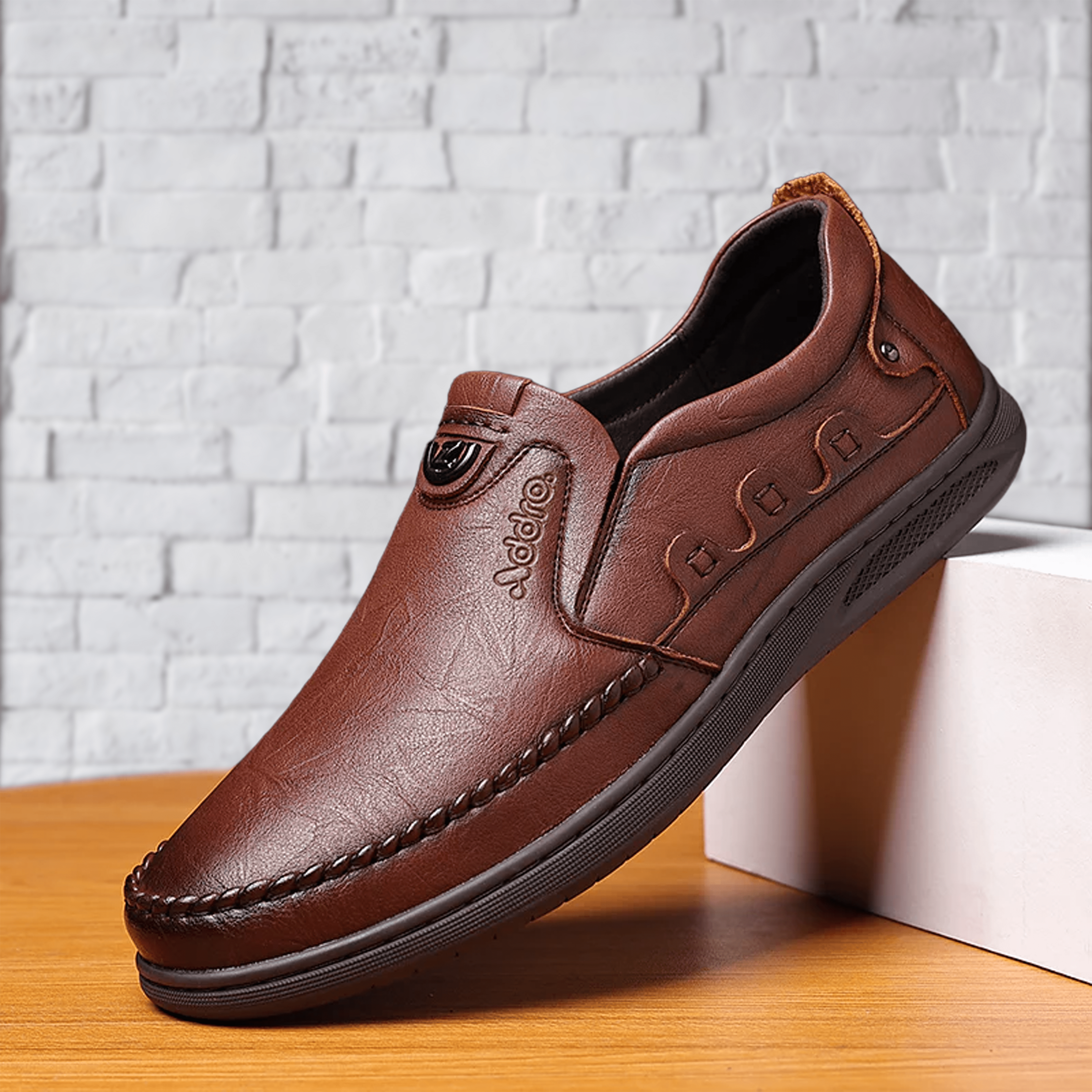 Addro Legacy Men’s Goat Leather Casuals Durable Rubber Sole